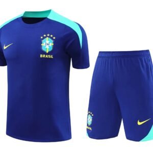 2024 Brazil pre-match training Blue Shirt+Shorts 1:1 Thai Quality