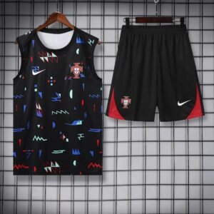 2024 Portugal Pre-match Training Black Jersey+Shorts 1:1 Thai Quality