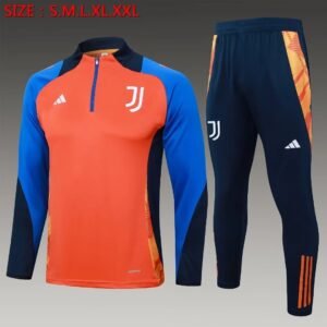 2024/2025 Juventus Half-Pull Training Suit Orange Football Shirt 1:1 Thai Quality Set