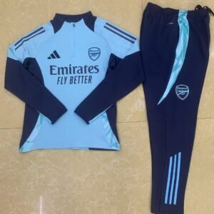 2024/2025 Arsenal Half-Pull Training Suit Light Blue Football Shirt 1:1 Thai Quality