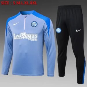 2024/2025 Inter Milan Half-Pull Training Suit Gray blue Football Jersey 1:1 Thai Quality Set