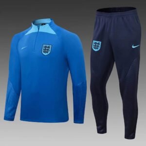 2022 England Half-Pull Training Suit Blue Soccer Jersey
