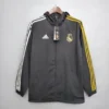2021 Real Madrid Jersey Windbreaker Black(White-Yellow Edge)Football Shirt 1:1 Thai Quality